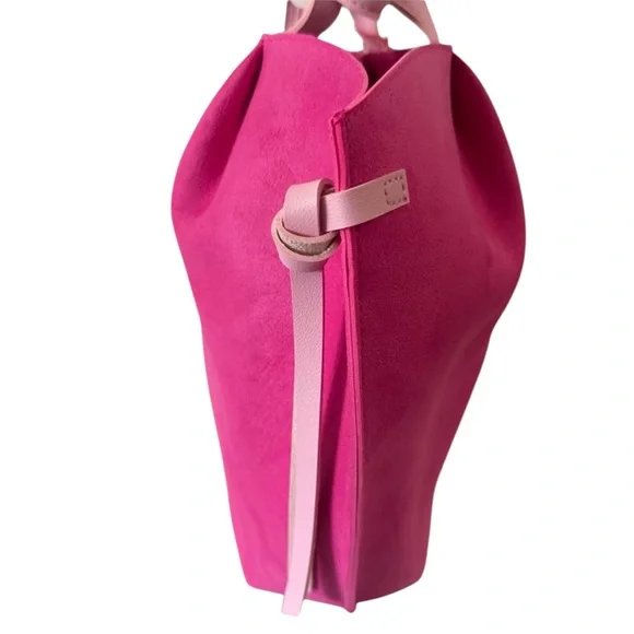 Juicy Couture Large Fuchsia Leather Pink Tote Bag NWT - Picture 2 of 6